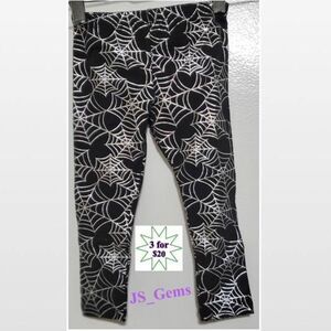 New Black Legging Silver Web Halloween Kid Girl